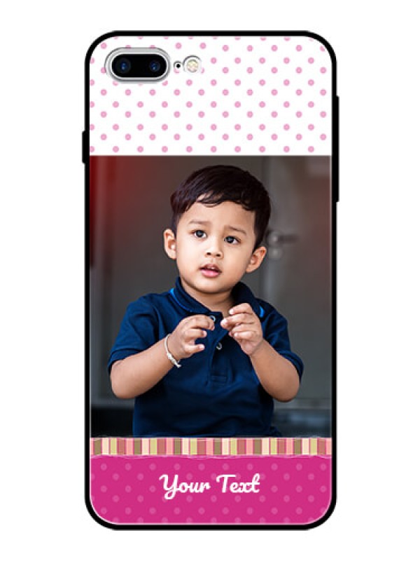 Custom Apple iPhone 7 Plus Photo Printing on Glass Case  - Cute Girls Cover Design