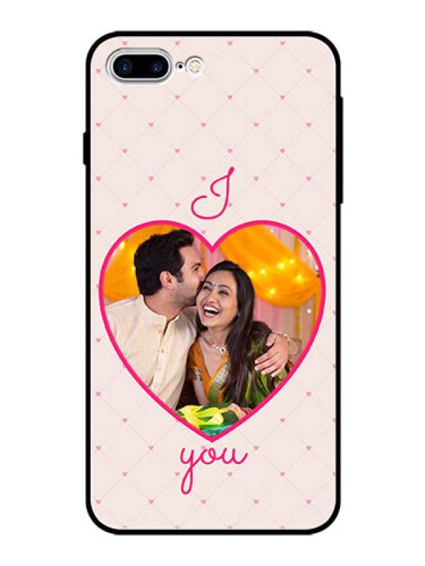 Custom Apple iPhone 7 Plus Custom Glass Mobile Case  - Heart Shape Design
