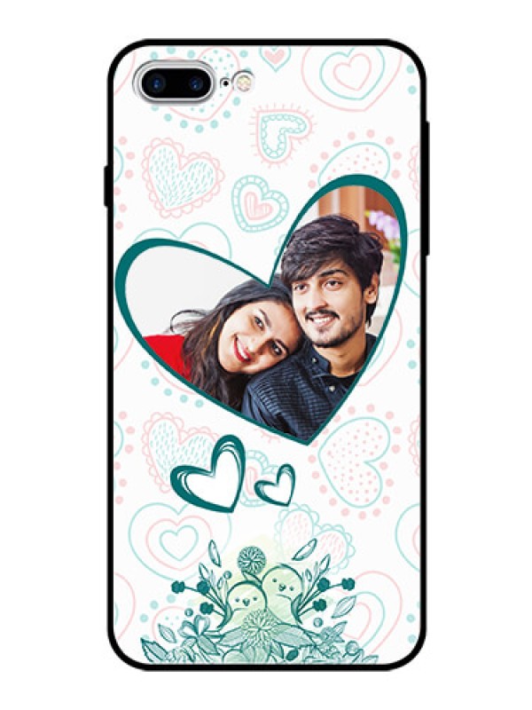 Custom Apple iPhone 7 Plus Photo Printing on Glass Case  - Premium Couple Design