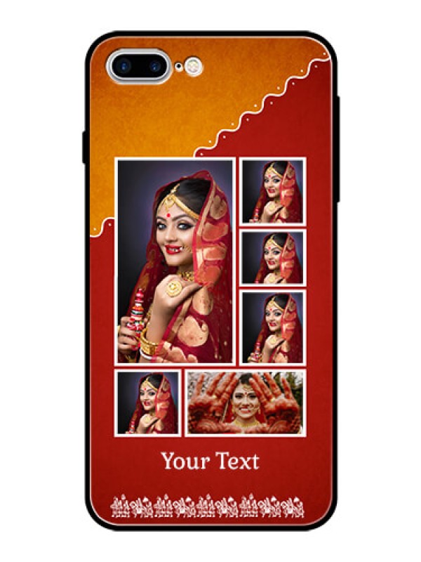 Custom Apple iPhone 7 Plus Personalized Glass Phone Case  - Wedding Pic Upload Design