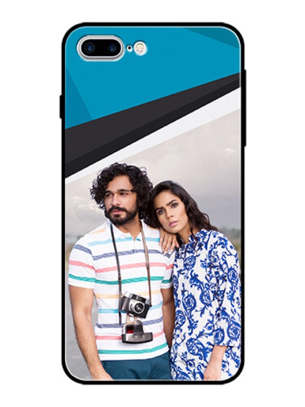 Custom Apple iPhone 7 Plus Photo Printing on Glass Case  - Simple Pattern Photo Upload Design