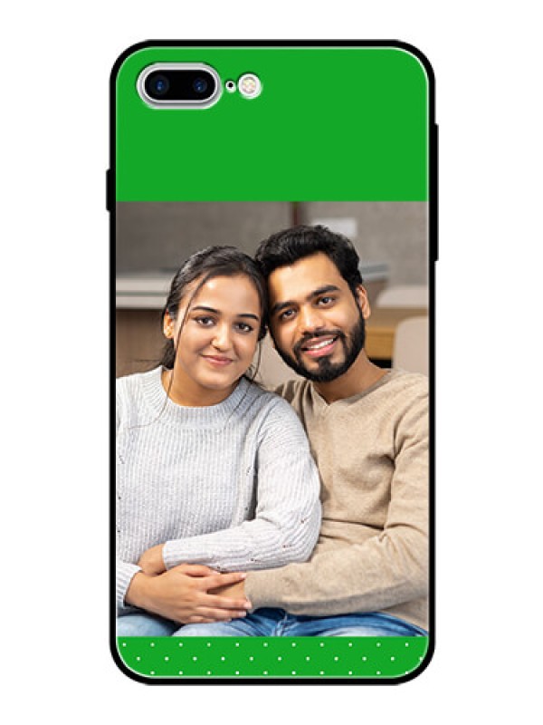 Custom Apple iPhone 7 Plus Personalized Glass Phone Case  - Green Pattern Design