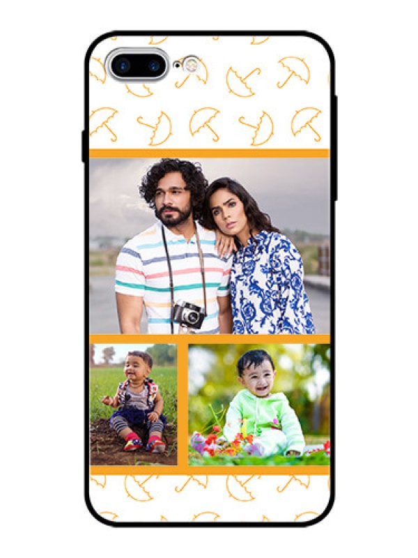 Custom Apple iPhone 7 Plus Custom Glass Mobile Case  - Yellow Pattern Design
