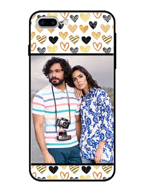 Custom Apple iPhone 7 Plus Photo Printing on Glass Case  - Love Symbol Design
