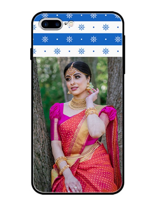 Custom Apple iPhone 7 Plus Photo Printing on Glass Case  - Snow Pattern Design