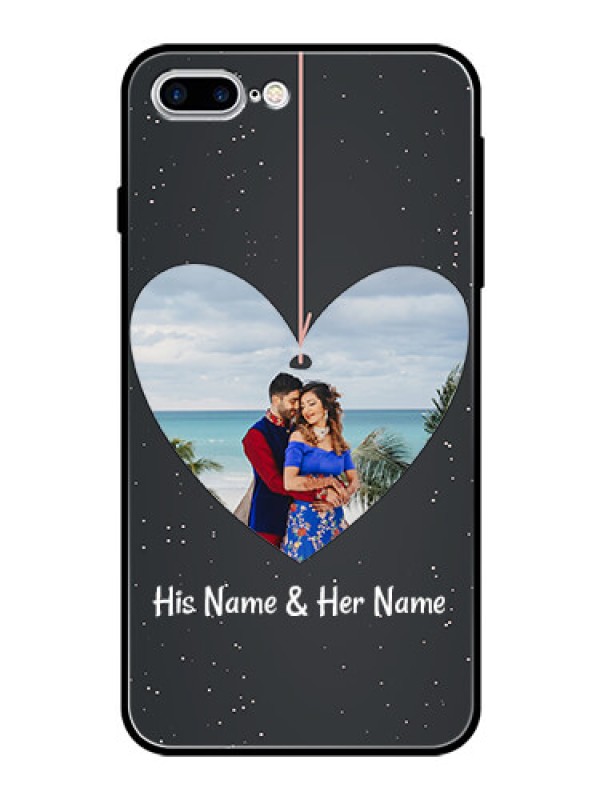 Custom Apple iPhone 7 Plus Custom Glass Phone Case  - Hanging Heart Design
