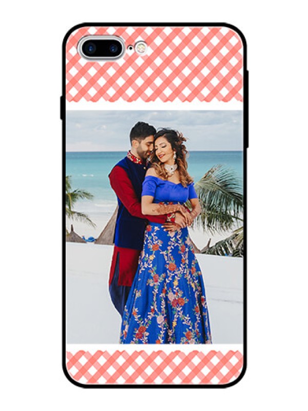 Custom Apple iPhone 7 Plus Personalized Glass Phone Case  - Pink Pattern Design
