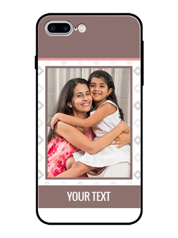 Custom Apple iPhone 7 Plus Photo Printing on Glass Case  - Simple Diamond Design