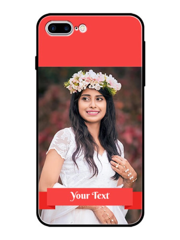 Custom Apple iPhone 7 Plus Custom Glass Phone Case  - Simple Red Color Design