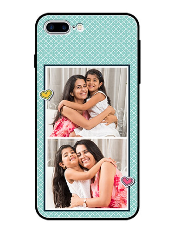 Custom Apple iPhone 7 Plus Custom Glass Phone Case  - 2 Image Holder with Pattern Design
