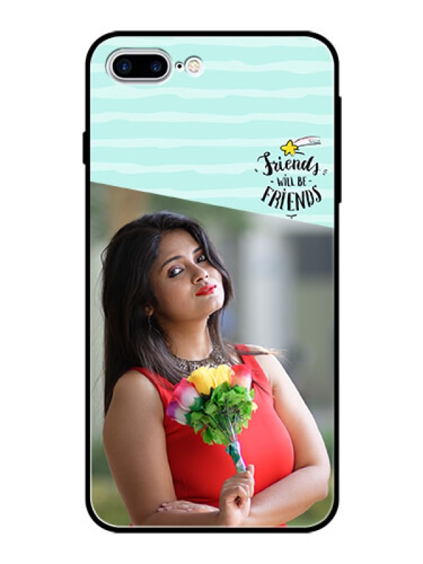 Custom Apple iPhone 7 Plus Custom Glass Phone Case  - Friends Picture Icon Design
