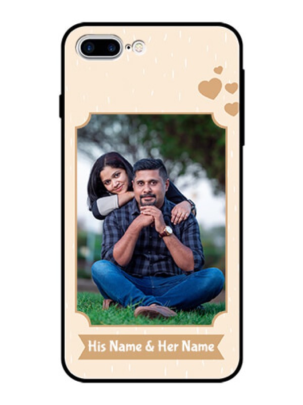 Custom Apple iPhone 7 Plus Custom Glass Phone Case  - with confetti love design 