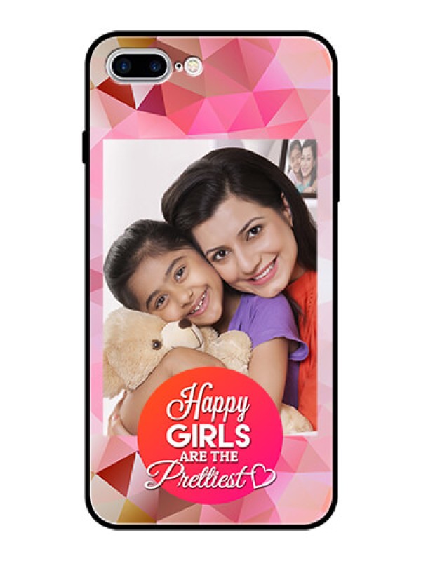 Custom Apple iPhone 7 Plus Photo Printing on Glass Case  - Abstract Triangle Design