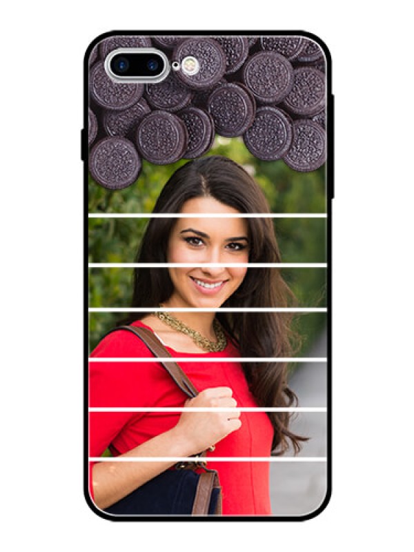 Custom Apple iPhone 7 Plus Custom Glass Phone Case  - with Oreo Biscuit Design
