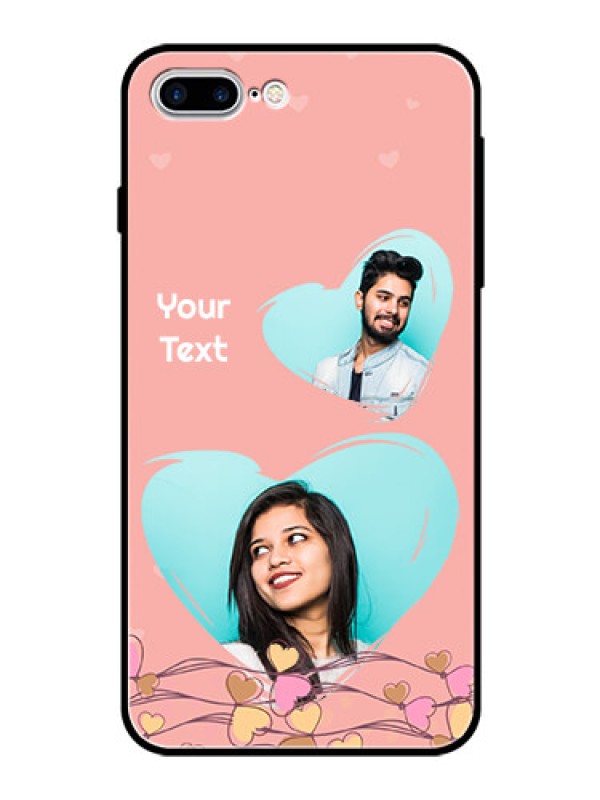 Custom Apple iPhone 7 Plus Custom Glass Mobile Case  - Love Doodle Design