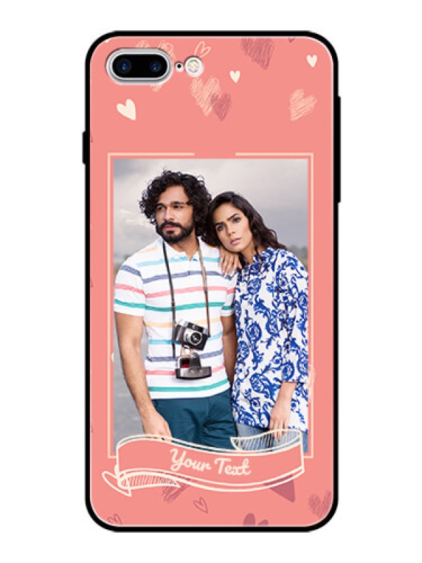 Custom Apple iPhone 7 Plus Custom Glass Phone Case  - Love doodle art Design