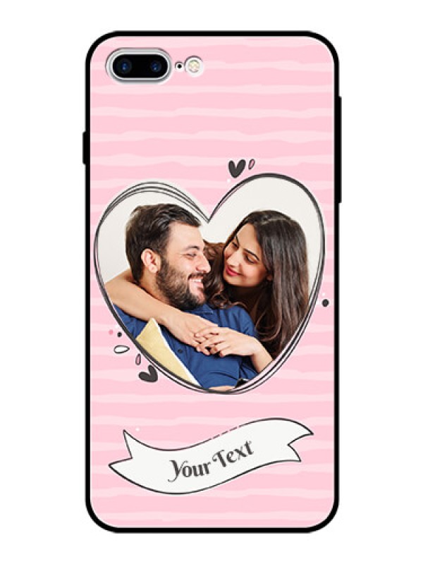 Custom Apple iPhone 7 Plus Custom Glass Phone Case  - Vintage Heart Design