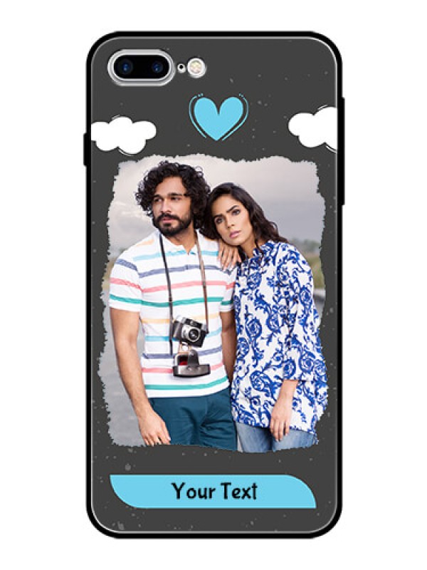 Custom Apple iPhone 7 Plus Custom Glass Phone Case  - Splashes with love doodles Design