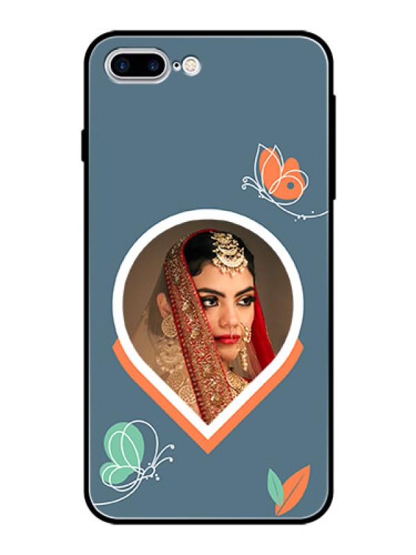 Custom iPhone 7 Plus Custom Glass Mobile Case - Droplet Butterflies Design