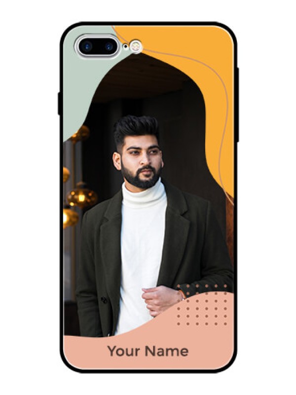 Custom iPhone 7 Plus Personalized Glass Phone Case - Tri-coloured overlay design