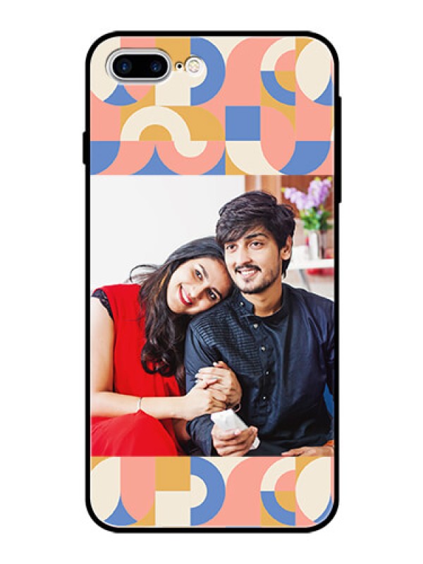 Custom iPhone 7 Plus Photo Printing on Glass Case - Semi-circle Maze Pattern Design
