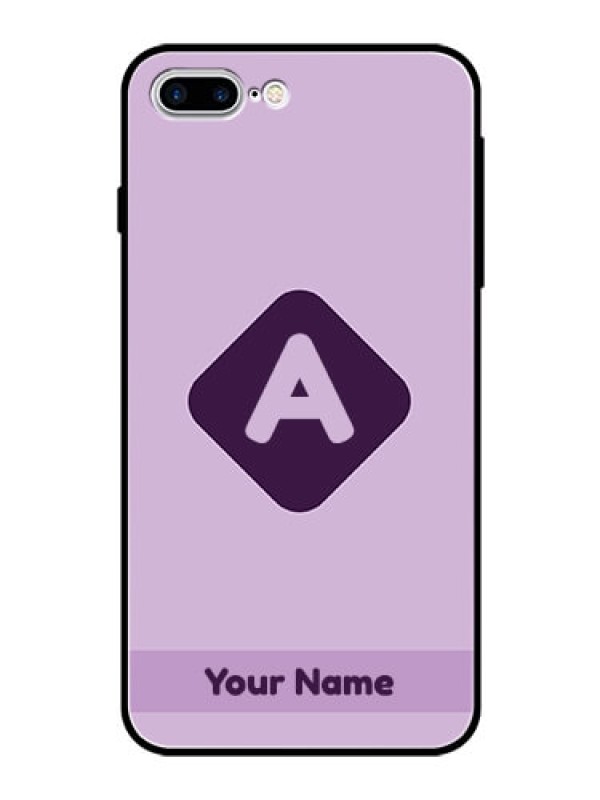 Custom iPhone 7 Plus Custom Glass Mobile Case - Custom Letter in curved badge Design
