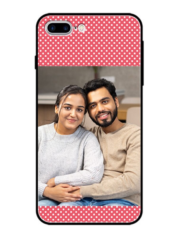 Custom Apple iPhone 8 Plus Custom Glass Phone Case  - White Dotted Design
