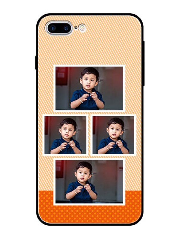 Custom Apple iPhone 8 Plus Photo Printing on Glass Case  - Bulk Photos Upload Design