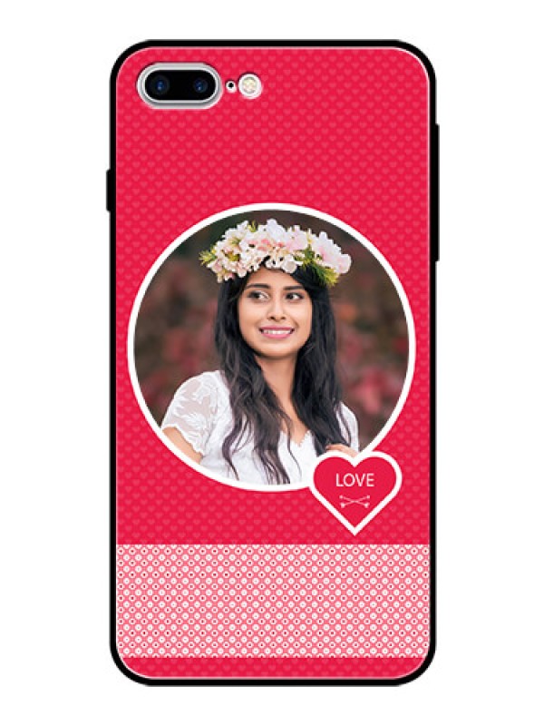 Custom Apple iPhone 8 Plus Personalised Glass Phone Case  - Pink Pattern Design