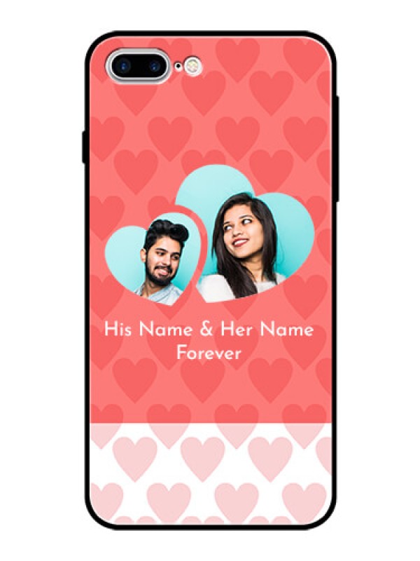Custom Apple iPhone 8 Plus Personalized Glass Phone Case  - Couple Pic Upload Design