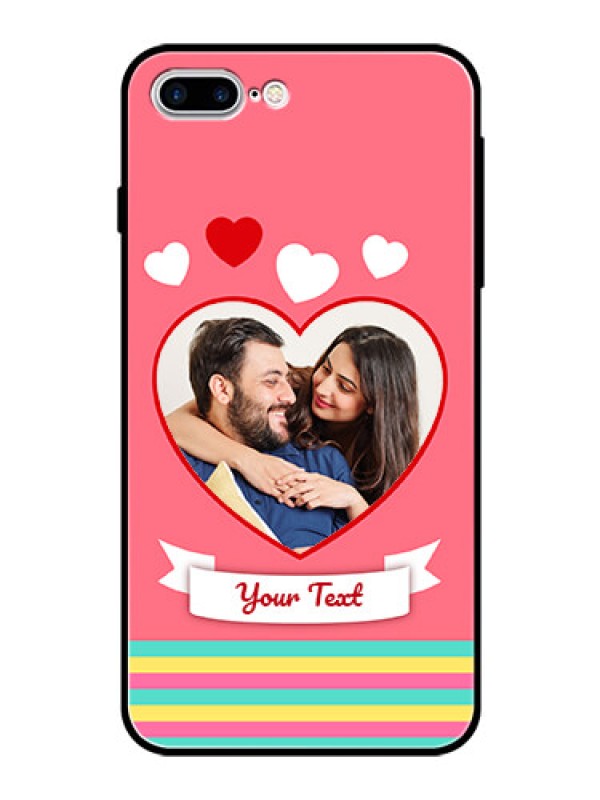 Custom Apple iPhone 8 Plus Photo Printing on Glass Case  - Love Doodle Design