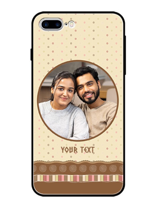 Custom Apple iPhone 8 Plus Custom Glass Mobile Case  - Brown Dotted Mobile Case Design