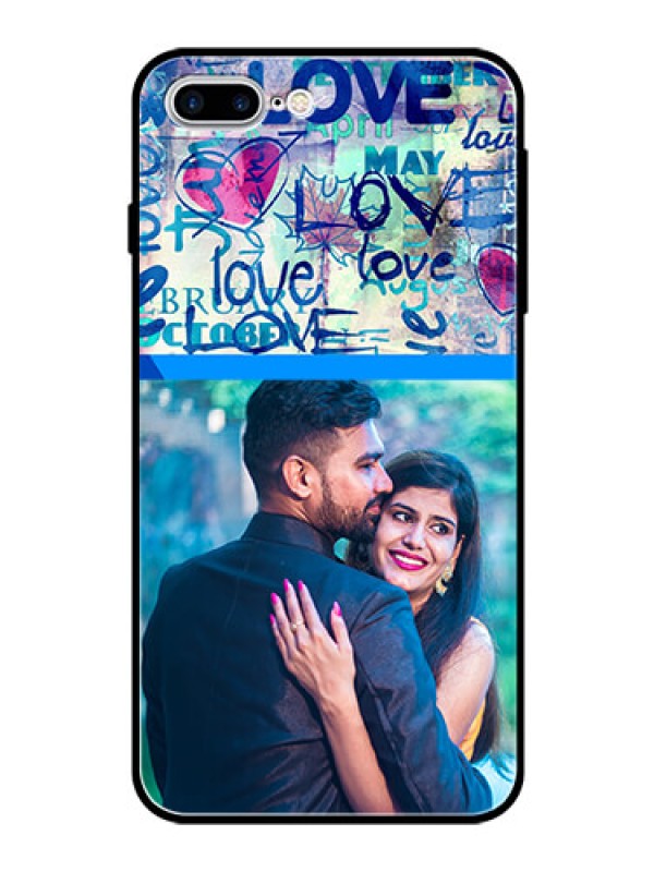 Custom Apple iPhone 8 Plus Custom Glass Mobile Case  - Colorful Love Design