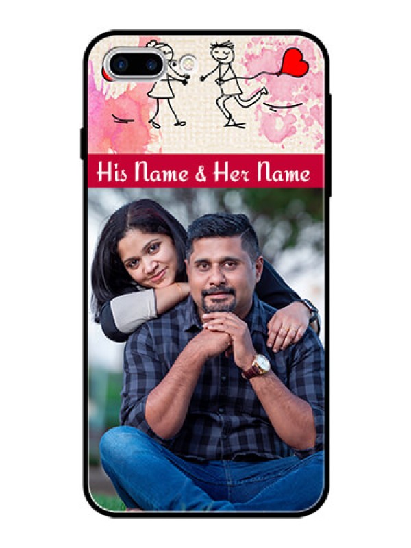 Custom Apple iPhone 8 Plus Photo Printing on Glass Case  - You and Me Case Design