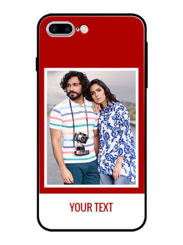 Custom Apple iPhone 8 Plus Personalized Glass Phone Case  - Simple Red Color Design