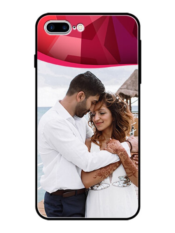Custom Apple iPhone 8 Plus Custom Glass Mobile Case  - Red Abstract Design