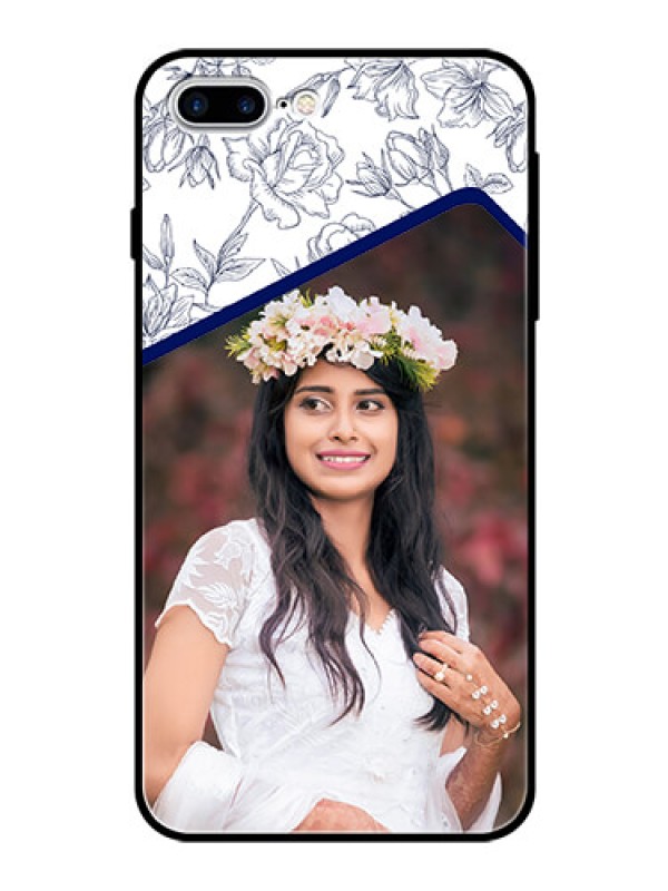 Custom Apple iPhone 8 Plus Personalized Glass Phone Case  - Premium Floral Design
