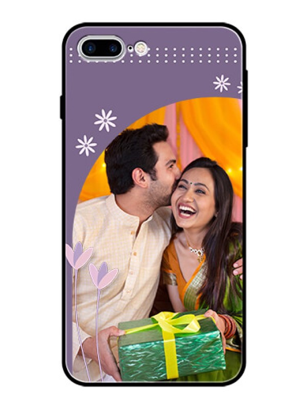 Custom Apple iPhone 8 Plus Custom Glass Mobile Case  - Lavender flowers design 