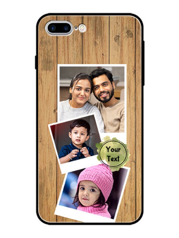 Custom Apple iPhone 8 Plus Custom Glass Phone Case  - Wooden Texture Design