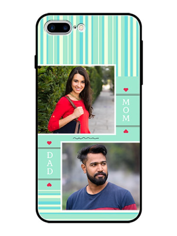 Custom Apple iPhone 8 Plus Custom Glass Phone Case  - Mom & Dad Pic Design