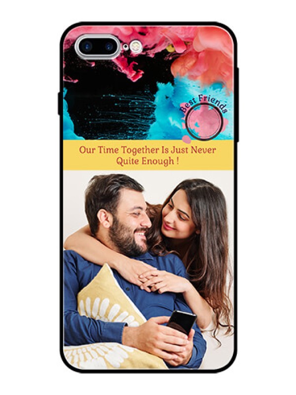 Custom Apple iPhone 8 Plus Custom Glass Mobile Case  - Quote with Acrylic Painting Design