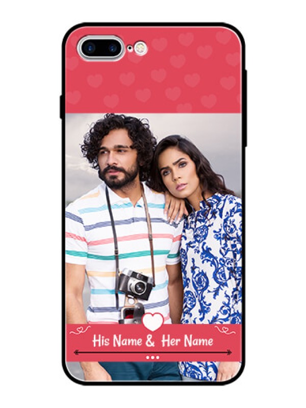 Custom Apple iPhone 8 Plus Photo Printing on Glass Case  - Simple Love Design