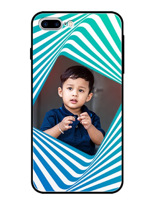 Custom Apple iPhone 8 Plus Personalized Glass Phone Case  - Abstract Spiral Design