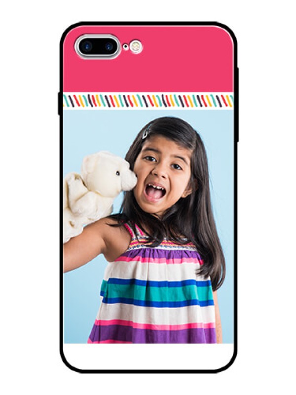 Custom Apple iPhone 8 Plus Personalized Glass Phone Case  - Line art design