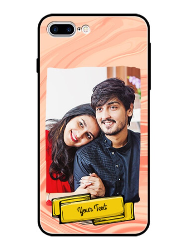 Custom Apple iPhone 8 Plus Personalized Glass Phone Case  - Marble Texture Design