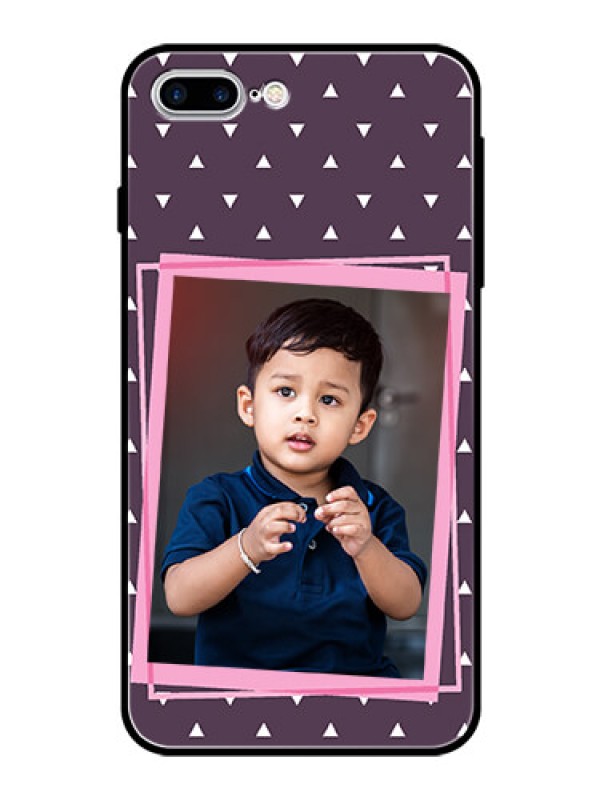 Custom Apple iPhone 8 Plus Custom Glass Mobile Case  - Triangle Pattern Dotted Design