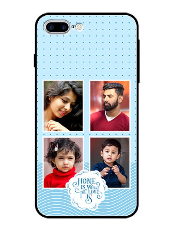 Custom iPhone 8 Plus Custom Glass Phone Case - Cute love quote with 4 pic upload Design