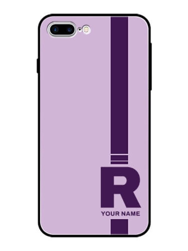 Custom iPhone 8 Plus Photo Printing on Glass Case - Simple dual tone stripe with name Design
