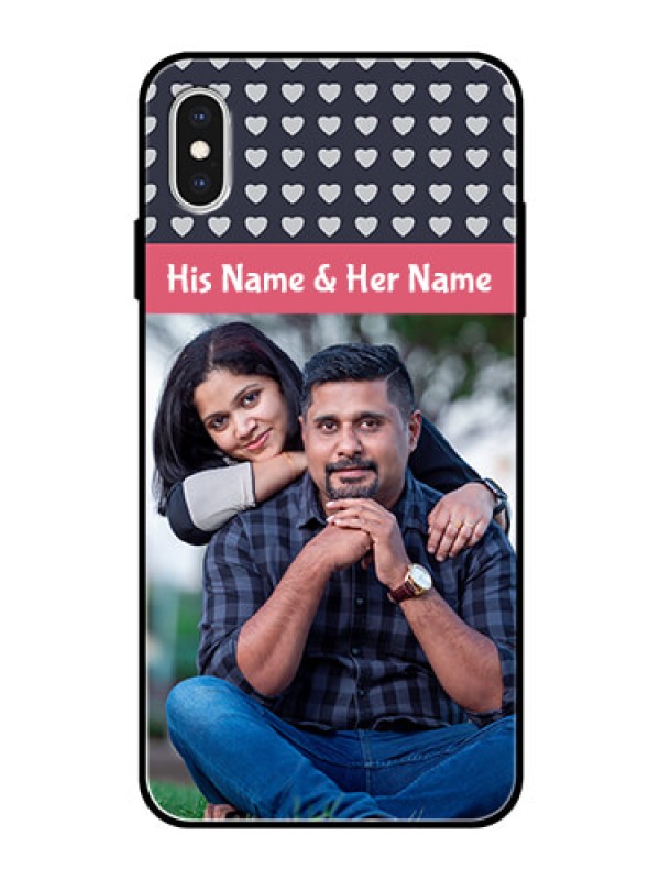 Custom Apple iPhone XS Max Custom Glass Mobile Case  - Love Symbols Design