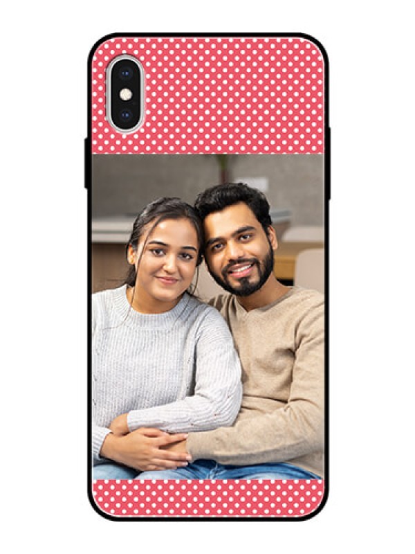 Custom Apple iPhone XS Max Custom Glass Phone Case  - White Dotted Design